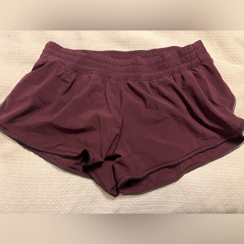Maroon Lululemon Running Shorts (Size 8)